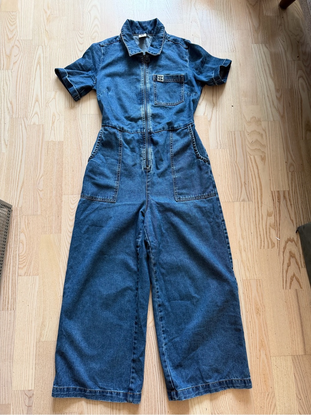 Lucy & Yak Women’s Denim Short-Sleeve One-Piece Jumpsuit - Blue